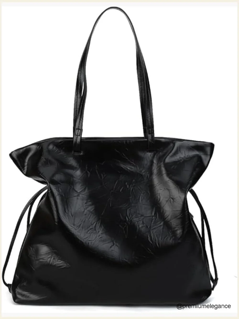 Large Tote Shoulder Bag Faux Leather Side Pocket Hobo